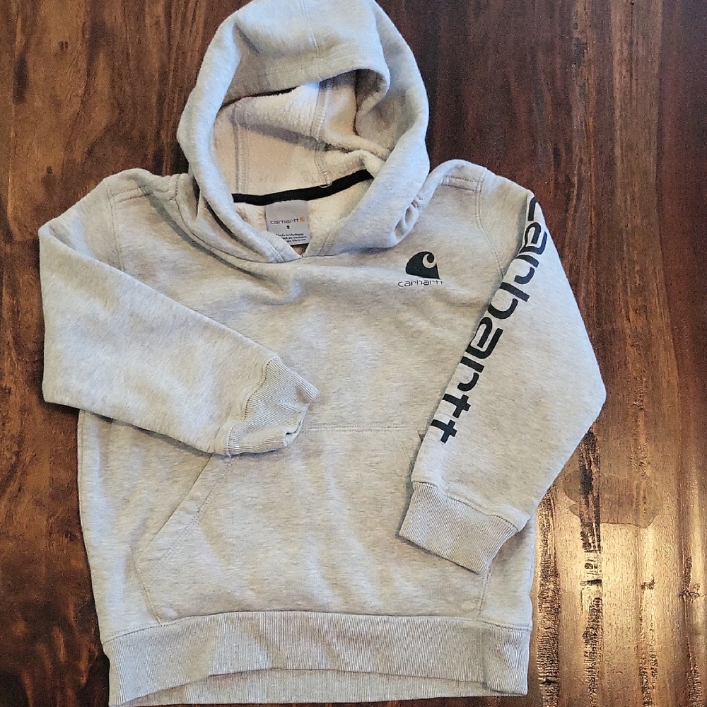 Carhartt Kids Light Gray Hoodie SZ 5 great Cond